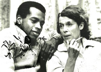 Jill Gascoine and Gary McDonald in SCRAPE OFF THE BLACK by Tunde Ikoli, directed by Philip Hedley, 1987