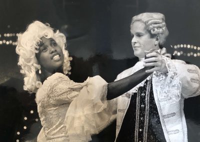 Michelle Gayle and Mark Haddigan in CINDERELLA by David Cregan, music by Brian Protheroe, directed by Philip Hedley, 1989