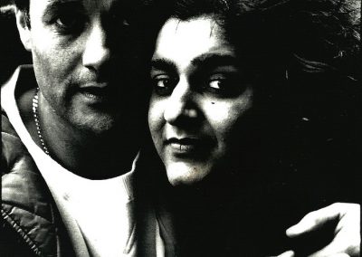 Karl Howman and Meera Syal in MY GIRL by Barrie Keeffe, directed by Philip Hedley, 1989