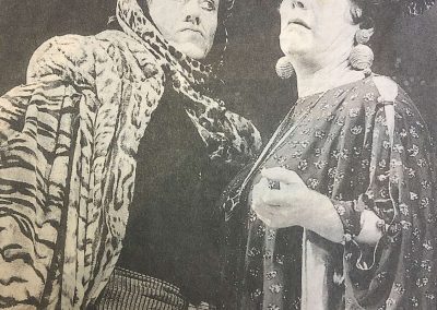 L-R: Michael Bertenshaw and Alan Ford in ALADDIN by David Cregan, music by Brian Protheroe, directed by Philip Hedley, 1992