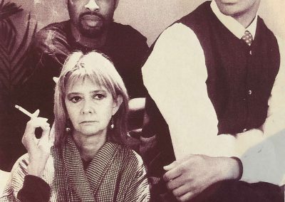 L-R: Craig Blake, Su Elliott and Ade Ikoli in SCRAPE OFF THE BLACK by Tunde Ikoli, directed by Michael Buffong, 1998